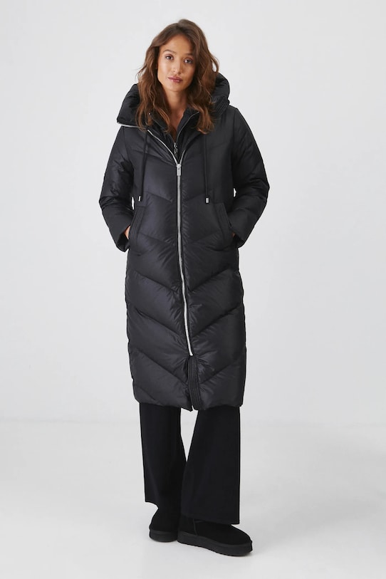 Płaszcz puchowy damski pikowany kolor czarny pozostałe czarny RW24.KPD702