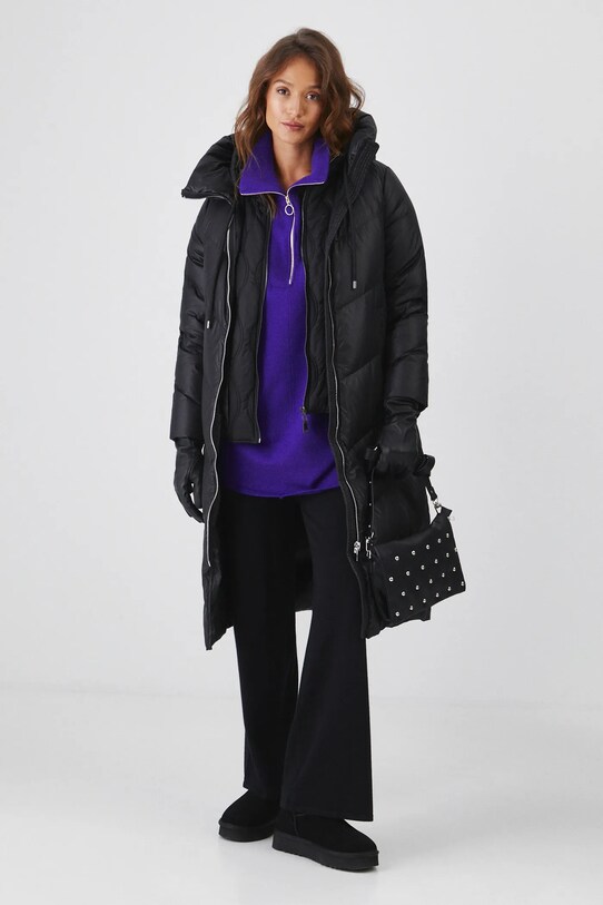 Płaszcz puchowy damski pikowany kolor czarny RW24.KPD702 czarny RW24