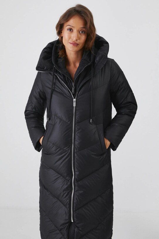 Płaszcz puchowy damski pikowany kolor czarny RW24.KPD702 czarny