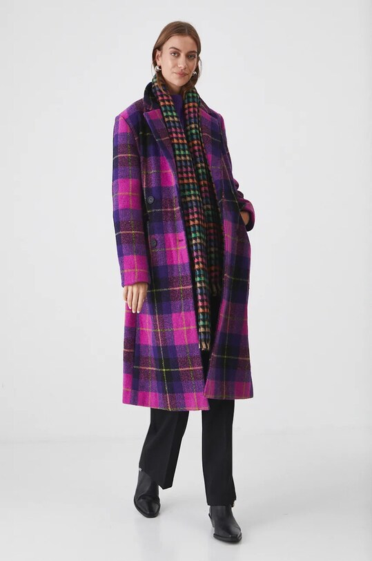 Παλτό από μείγμα μαλλιού Medicine με μείγμα μαλλιού πολύχρωμο RW24.KPD809