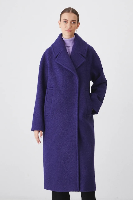 Kabát dámsky s textúrou fialová farba RW24.KPD810 fialová RW24
