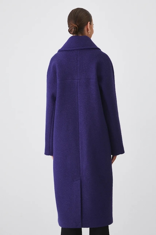 Oblečenie Kabát dámsky s textúrou fialová farba RW24.KPD810 fialová