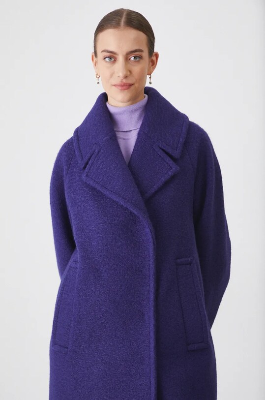 Kabát dámsky s textúrou fialová farba fialová RW24.KPD810