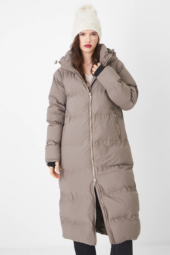 Płaszcz damski pikowany kolor beżowy pozostałe zielony RW24.KPDB01