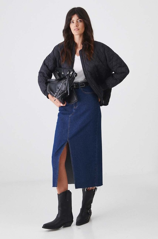 Kurtka bomber damska oversize pikowana kolor czarny RW24.KUD401 czarny RW24