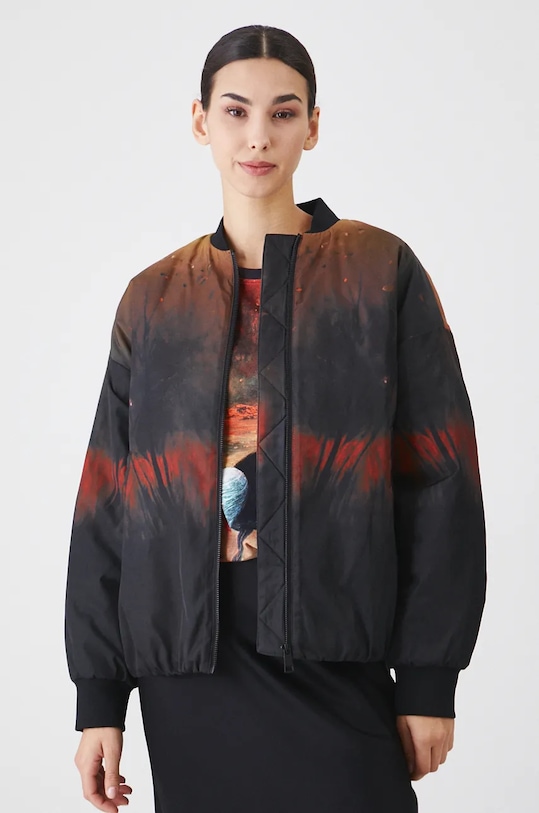 Bomber bunda dámská z kolekce Zdzisław Beksiński x Medicine černá barva RW24.KUD850