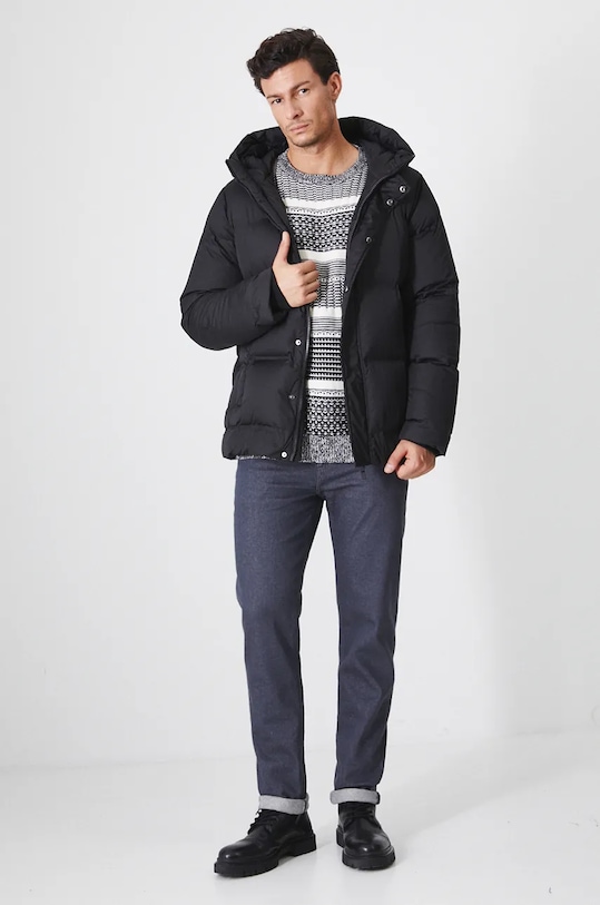 Kurtka puchowa męska pikowana kolor czarny RW24.KUM906 czarny RW24