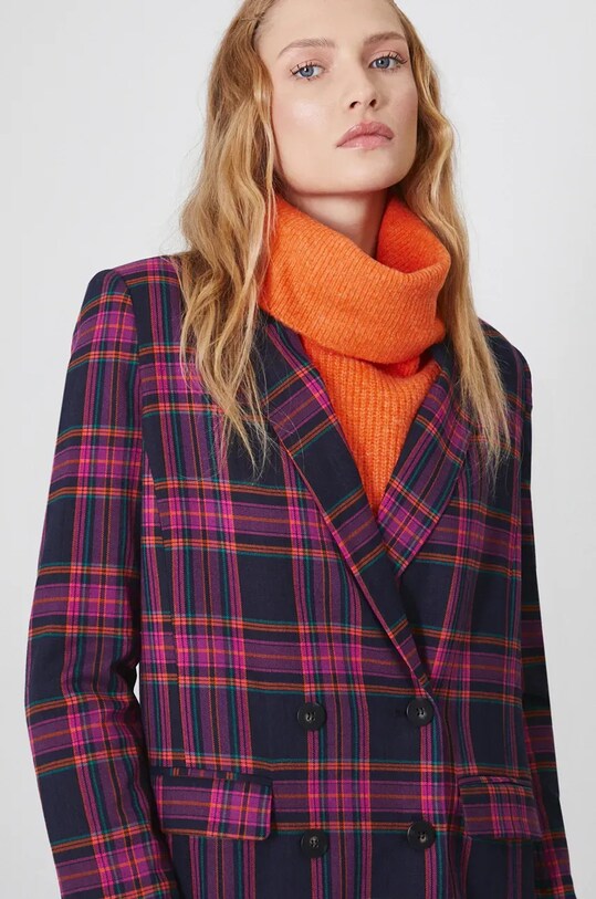 Marynarka damska regular w kratę kolor multicolor multicolor RW24.KZD900