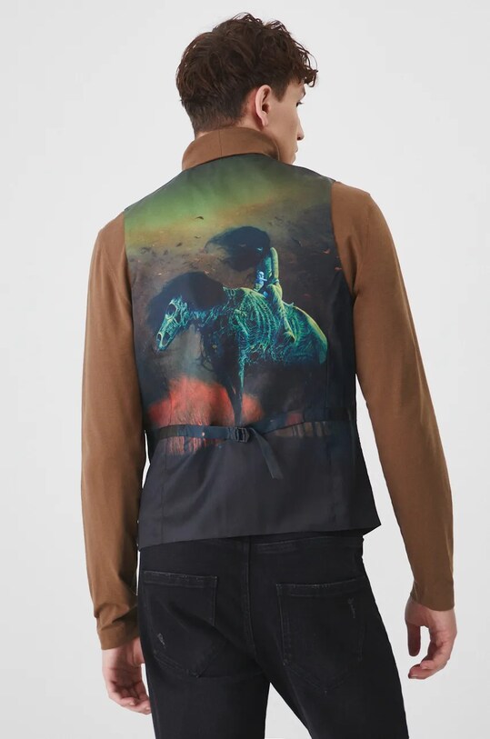 Kamizelka męska z kolekcji Zdzisław Beksiński x Medicine kolor czarny RW24.KZM850 czarny RW24