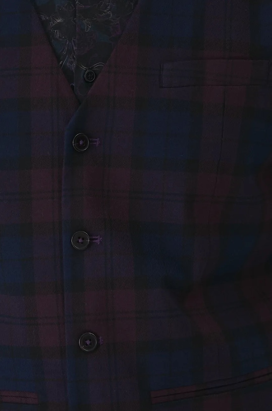 Kamizelka męska w kratę kolor bordowy RW24.KZMA15 bordowy