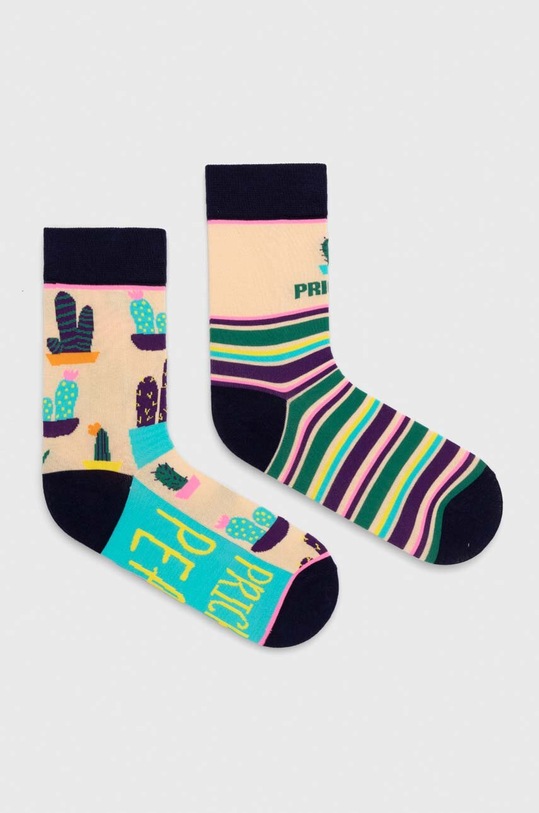 Skarpetki bawełniane damskie w kaktusy (2-pack) kolor multicolor skarpetki długie multicolor RW24.LGD303