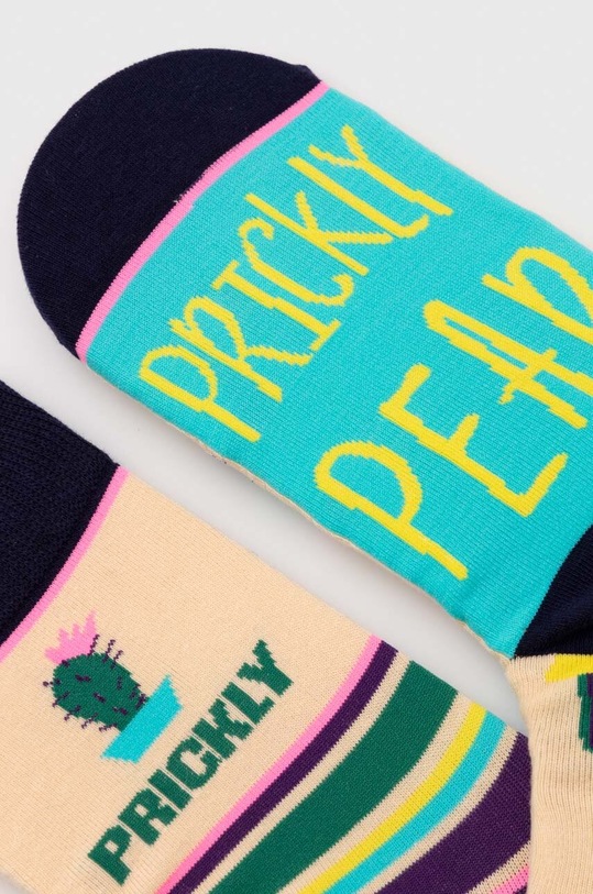 Odzież Skarpetki bawełniane damskie w kaktusy (2-pack) kolor multicolor RW24.LGD303 multicolor