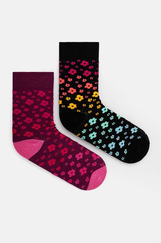 Skarpetki bawełniane damskie w kwiaty (2-pack) kolor multicolor RW24.LGD402 multicolor RW24