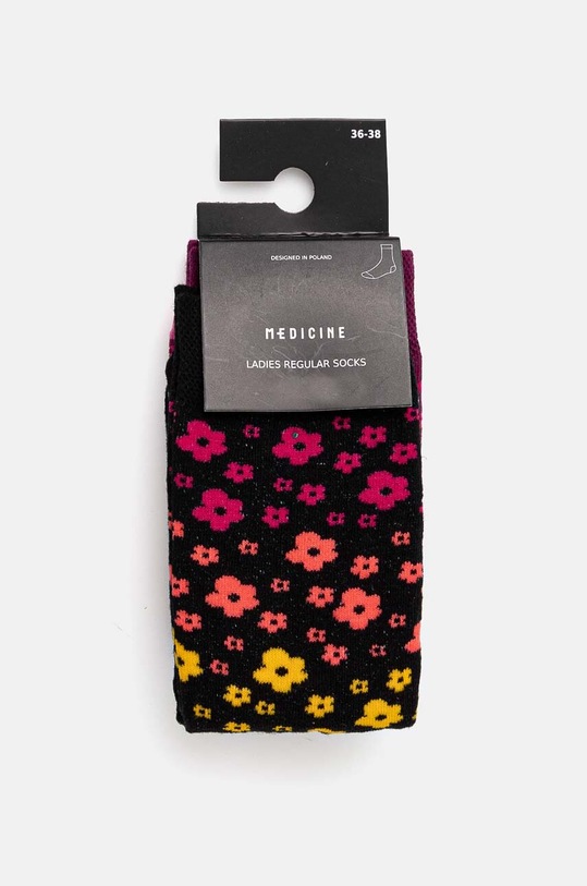 Odzież Skarpetki bawełniane damskie w kwiaty (2-pack) kolor multicolor RW24.LGD402 multicolor