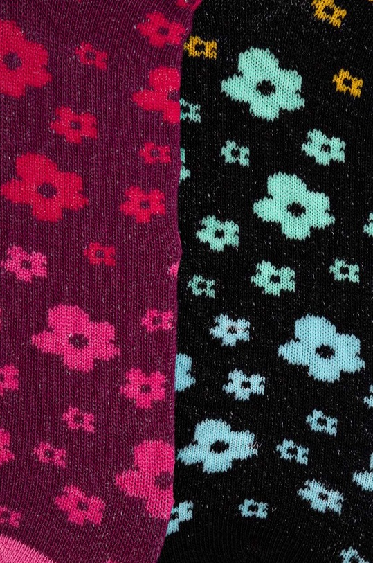 Skarpetki bawełniane damskie w kwiaty (2-pack) kolor multicolor multicolor RW24.LGD402