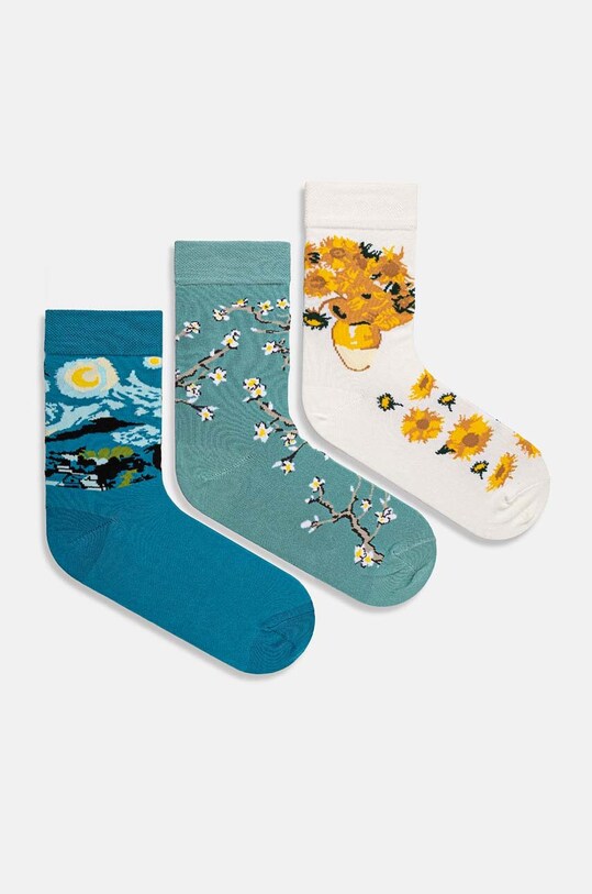 Skarpetki bawełniane damskie z kolekcji Eviva L'arte (3-pack) kolor multicolor RW24.LGD452 multicolor RW24