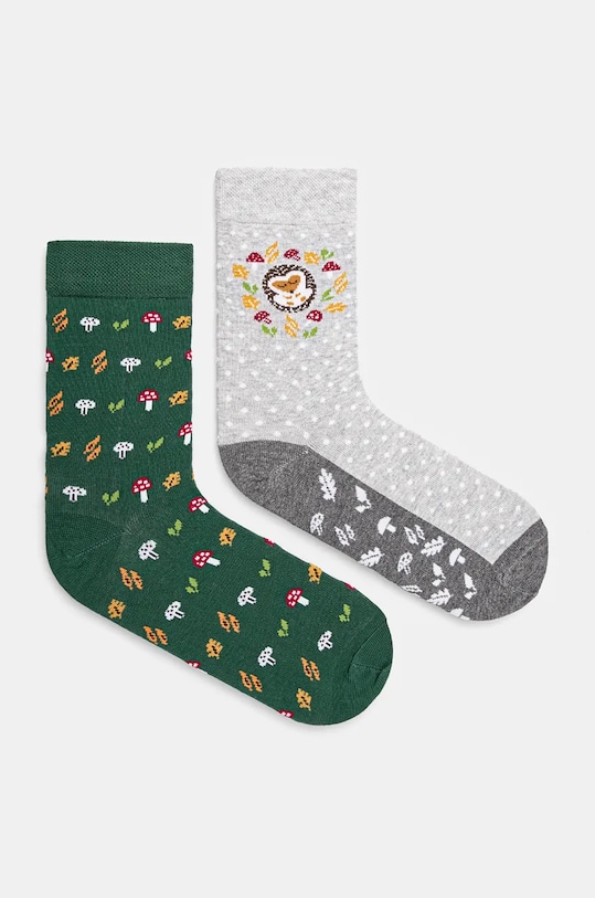 Skarpetki bawełniane damskie z jesiennym motywem (2-pack) kolor multicolor skarpetki długie multicolor RW24.LGD504