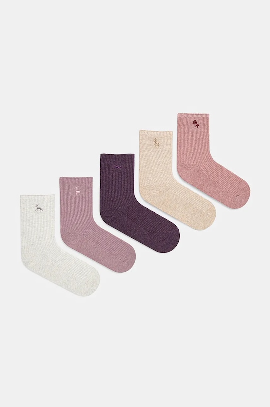 Skarpetki bawełniane damskie z ozdobnym haftem (5-pack) kolor multicolor skarpetki długie multicolor RW24.LGD607