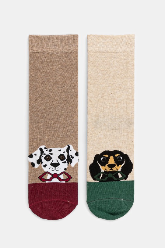Skarpetki bawełniane damskie w psy (2-pack) kolor multicolor skarpetki długie multicolor RW24.LGD707