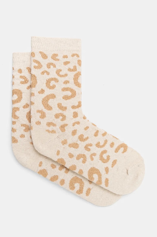 Skarpetki wełniane damskie z motywem zwierzęcym kolor beżowy beżowy RW24.LGD708