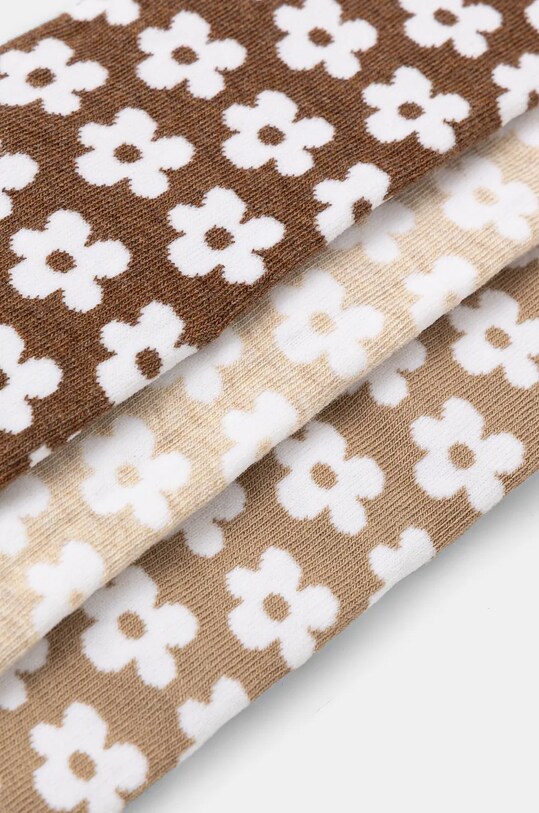 Skarpetki bawełniane damskie w kwiaty (3-pack) kolor multicolor RW24.LGD710 multicolor RW24