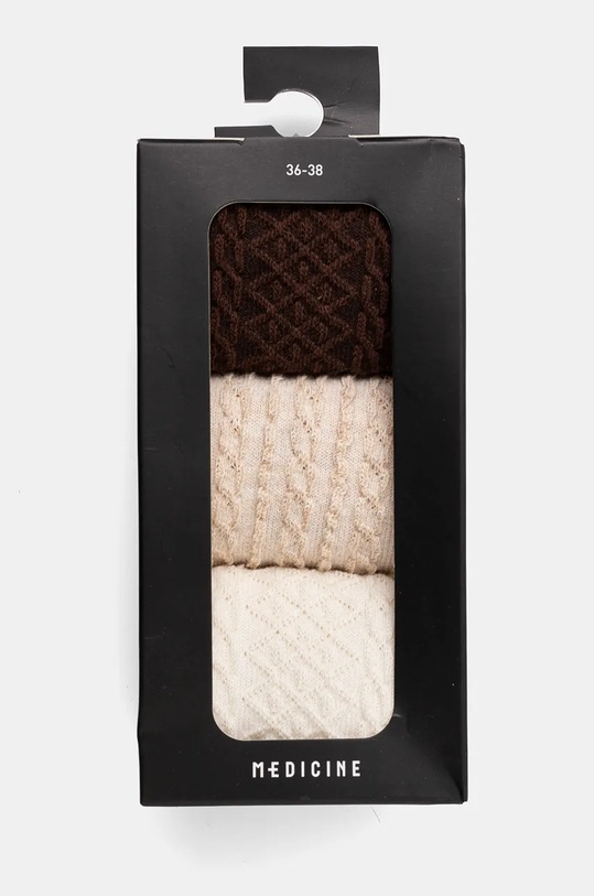 Oblečení Bavlněné ponožky dámské s pletenou vazbou (3-pack) více barev RW24.LGD811 vícebarevná