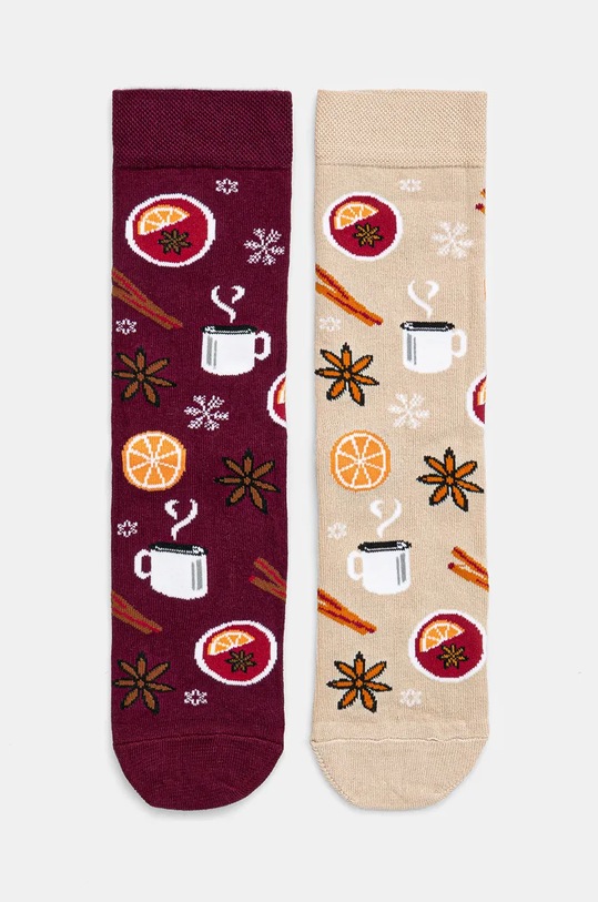 Skarpetki bawełniane damskie świąteczne (2-pack) kolor multicolor skarpetki długie multicolor RW24.LGD916