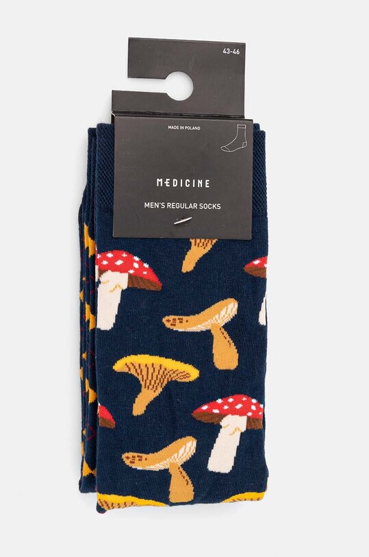 Odzież Skarpetki bawełniane męskie w grzyby (2-pack) kolor multicolor RW24.LGM501 multicolor