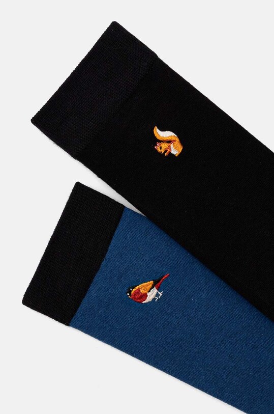 Skarpetki bawełniane męskie z ozdobnym haftem z motywem zwierzęcym (2-pack) kolor multicolor RW24.LGM614 multicolor RW24