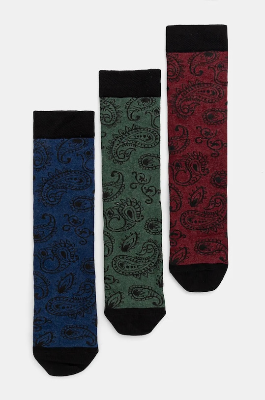 Skarpetki bawełniane męskie wzorzyste (3-pack) kolor multicolor skarpetki długie multicolor RW24.LGM708