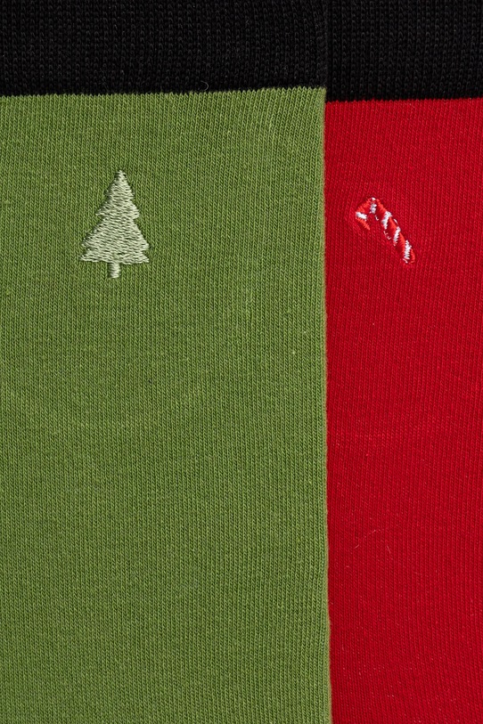 Odzież Skarpetki bawełniane męskie świąteczne z ozdobnym haftem (3-pack) kolor multicolor RW24.LGMA22 multicolor