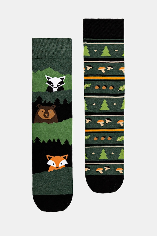 Bavlněné ponožky pánské s rostlinným a zvířecím motivem (2-pack) více barev dlouhé ponožky vícebarevná RW24.LGMB01