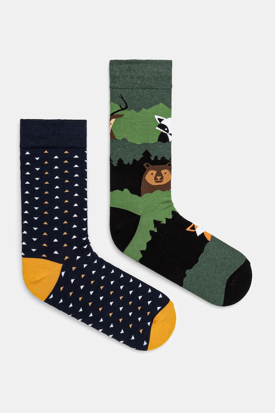 Skarpetki bawełniane męskie wzorzyste (2-pack) kolor multicolor skarpetki długie multicolor RW24.LGMB24