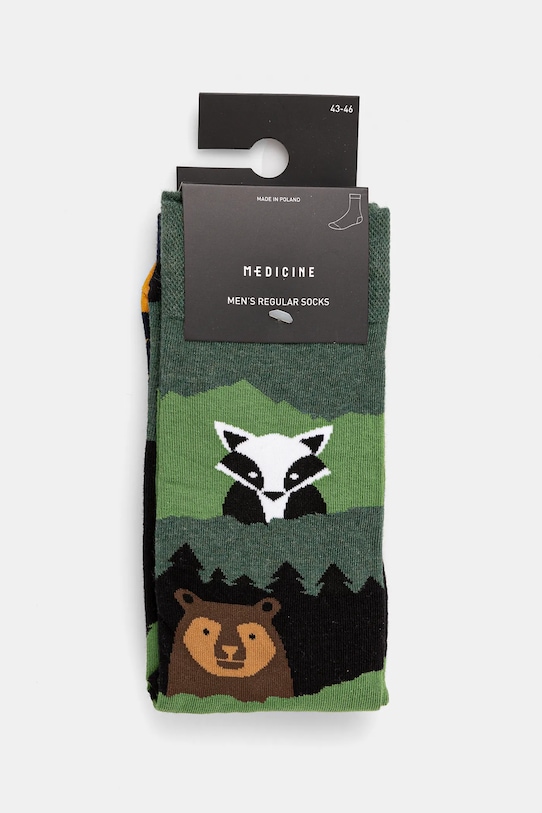 Odzież Skarpetki bawełniane męskie wzorzyste (2-pack) kolor multicolor RW24.LGMB24 multicolor