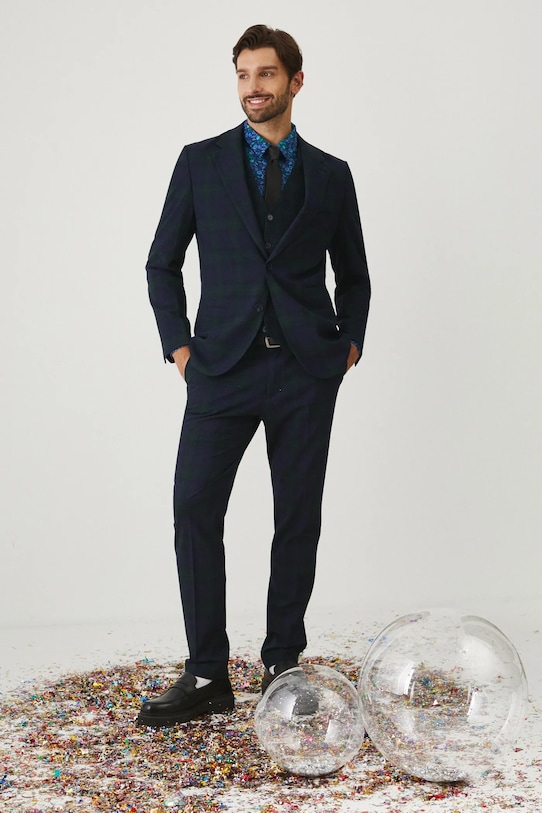 Marynarka męska slim w kratę kolor zielony RW24.MKMB14 zielony RW24