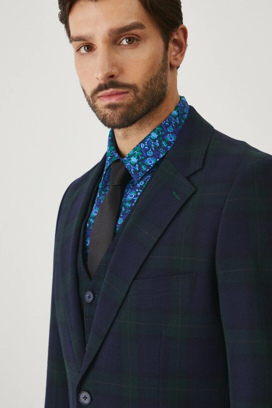 Marynarka męska slim w kratę kolor zielony zielony RW24.MKMB14