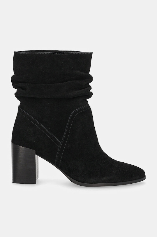 Boty Semišové boty dámské černá barva RW24.OBD305 černá