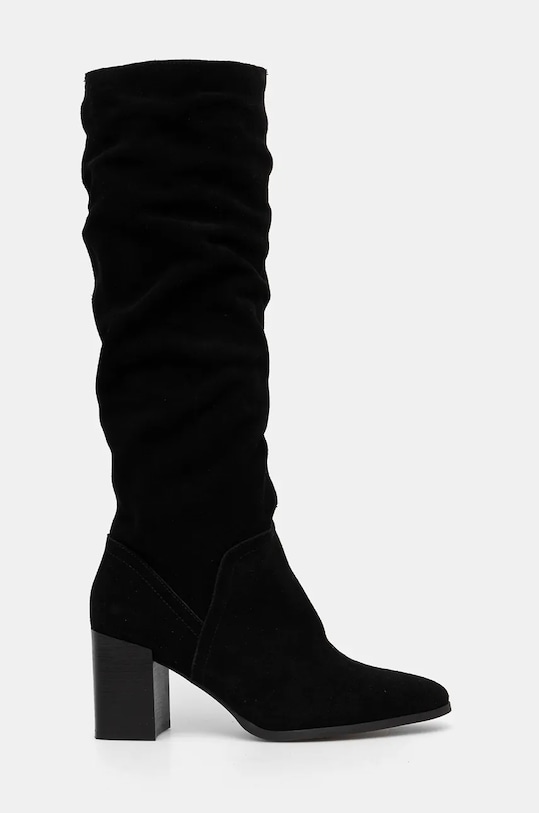 Kozaki zamszowe damskie kolor czarny RW24.OBD306 czarny RW24