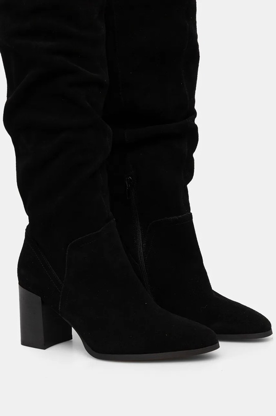 Kozaki zamszowe damskie kolor czarny RW24.OBD306 czarny