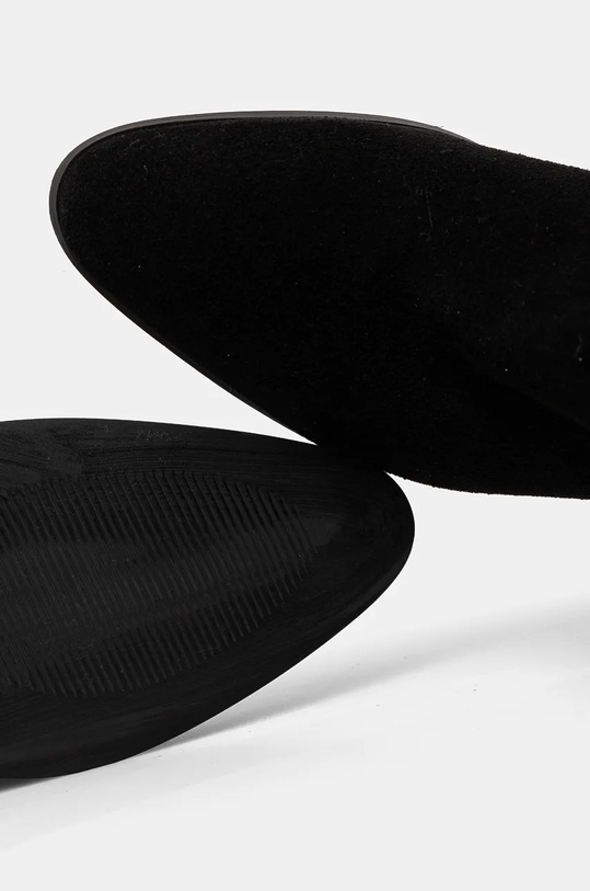 Kozaki zamszowe damskie kolor czarny RW24.OBD306