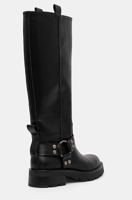 Kozaki damskie ze skóry ekologicznej kolor czarny czarny RW24.OBD703