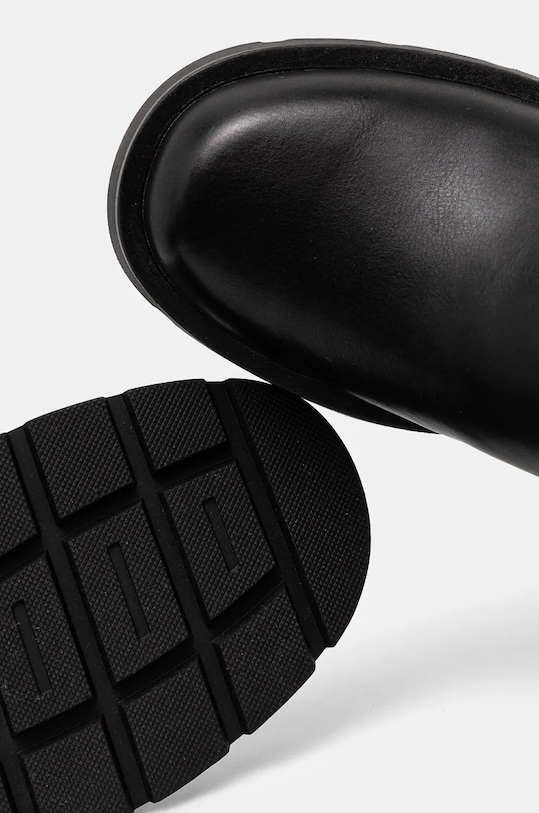 Kozaki damskie ze skóry ekologicznej kolor czarny RW24.OBD703