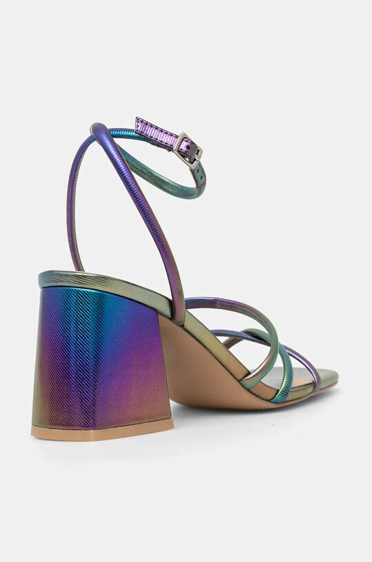Sandały damskie na słupku ze skóry ekologicznej kolor multicolor multicolor RW24.OBD713