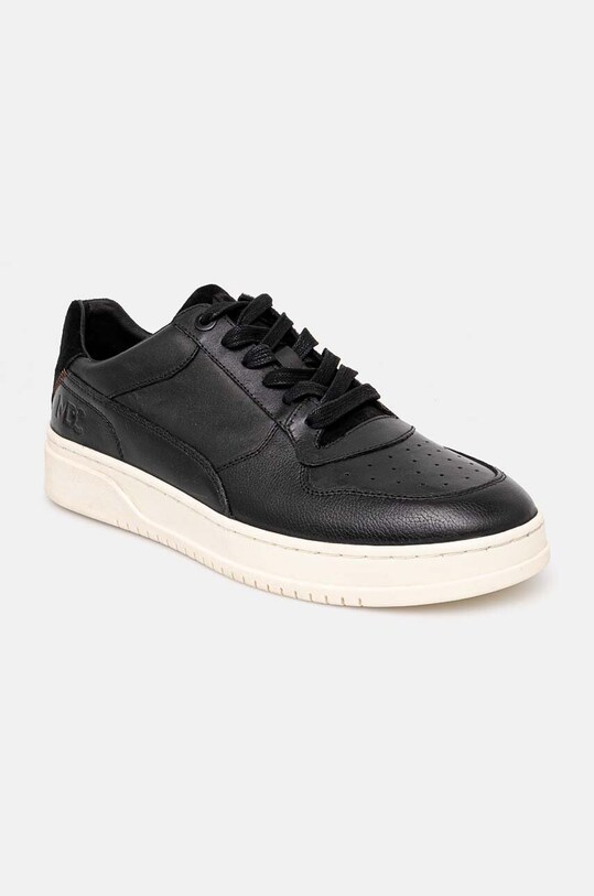 Sneakersy skórzane męskie gładkie kolor czarny RW24.OBM200 czarny RW24