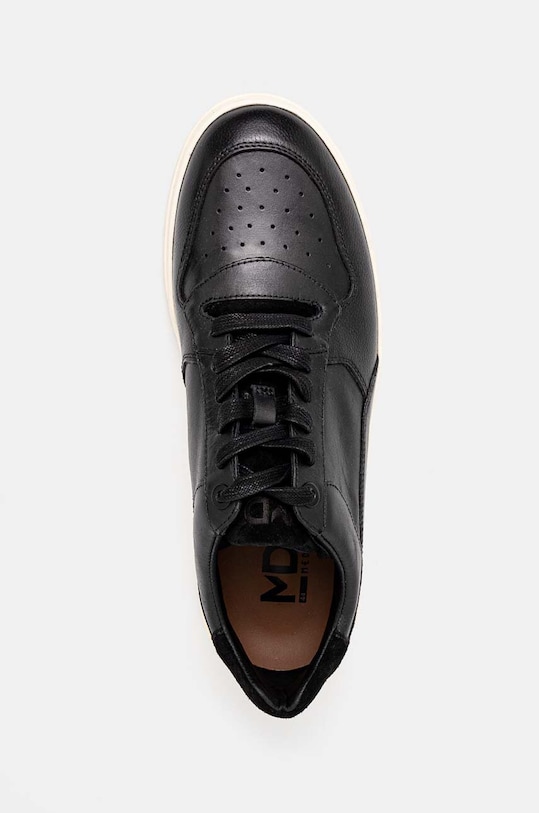 Sneakersy skórzane męskie gładkie kolor czarny RW24.OBM200 czarny