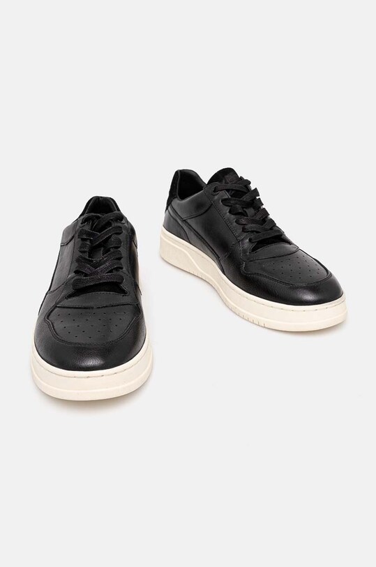 Sneakersy skórzane męskie gładkie kolor czarny RW24.OBM200
