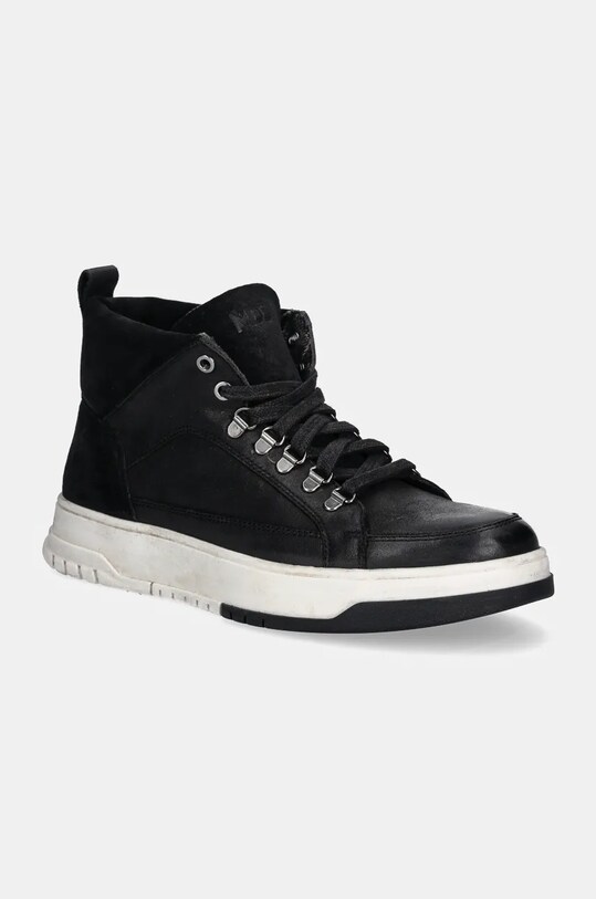 Buty skórzane męskie z zamszowymi wstawkami kolor czarny RW24.OBM506 czarny RW24