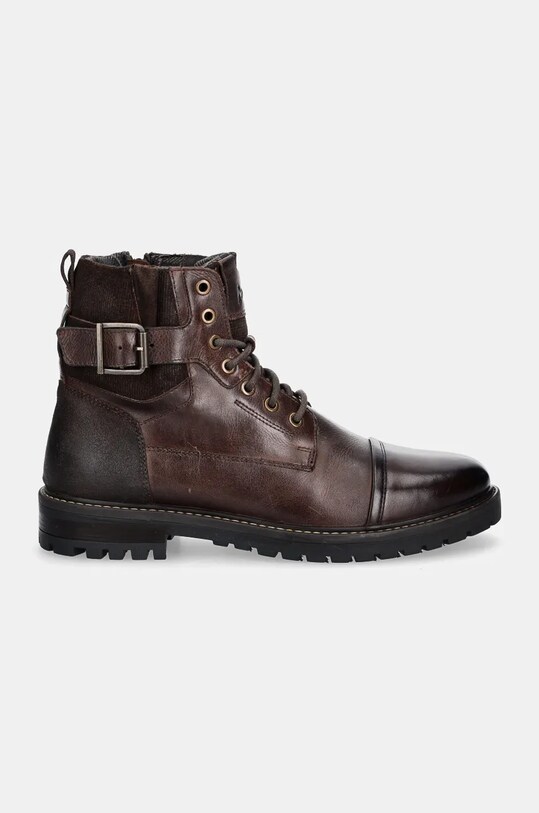 Obuwie Buty wysokie męskie skórzane kolor brązowy RW24.OBM509 brązowy