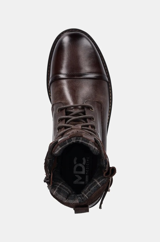 Buty wysokie męskie skórzane kolor brązowy RW24.OBM509 brązowy