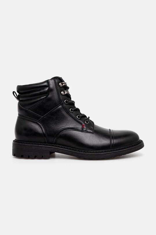 Obuwie Buty wysokie męskie ze skóry ekologicznej kolor czarny RW24.OBM601 czarny